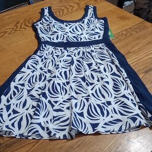 LILLY PULITZER DRESS 2 Womens NAVY BLUE WHITE New Summer Party Casual